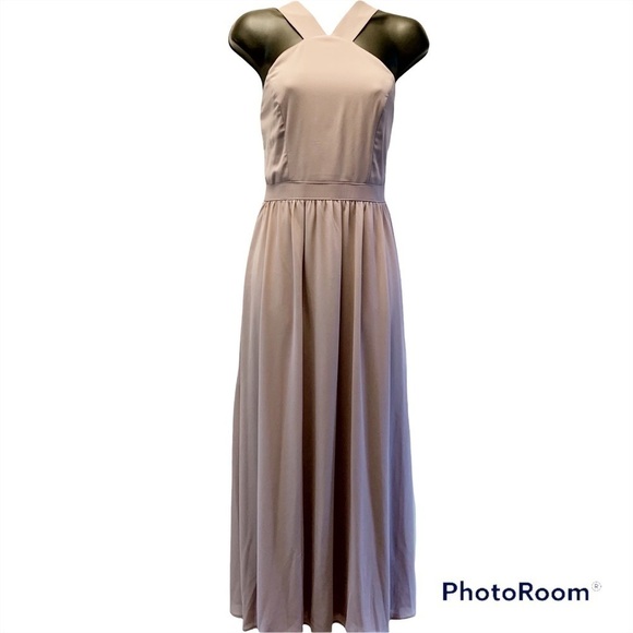 𝅺LULU’S Air of Romance Taupe Maxi Dress Size Medium - Picture 2 of 11